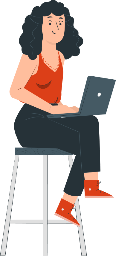 woman typing